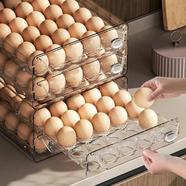 HYGRAD BUILT TO SURVIVE 2 Tier Eggs Holder Fridge Containers Organiser Stackable Egg Storage