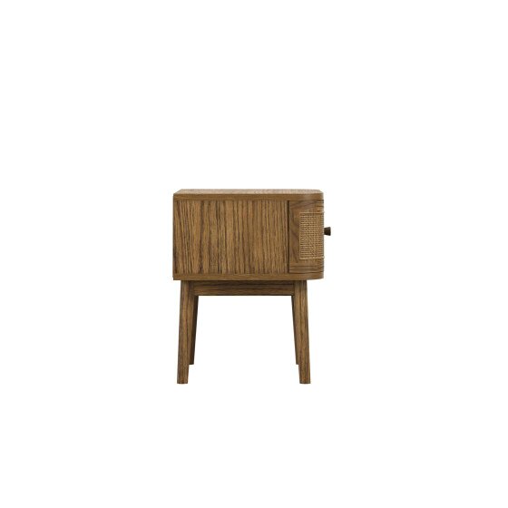 Wyld Haus Pasadena Natural Wood and Rattan Bedside Table 1 Drawer