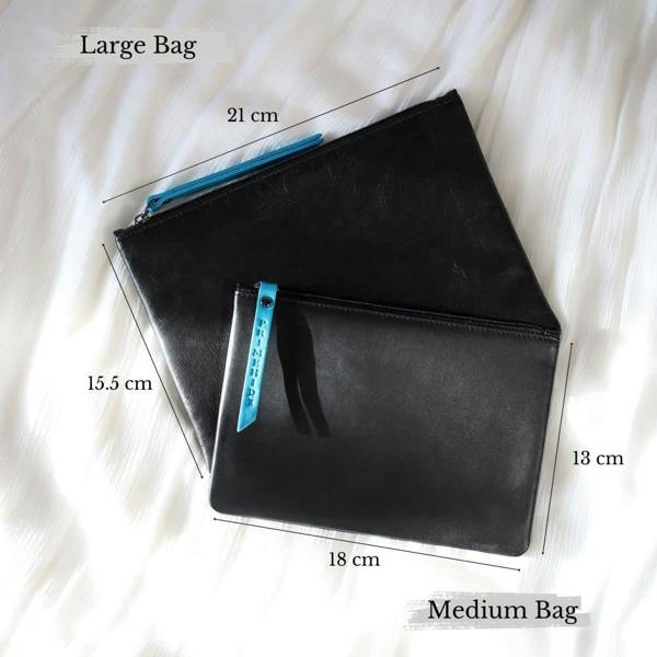 PRIMEHIDE Large Size Leather Zip Pouch