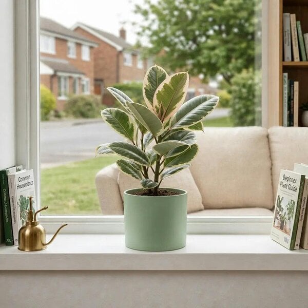 Ficus Tineke Rubber Plant – Elegant Variegated Green and Cream Indoor Houseplant
