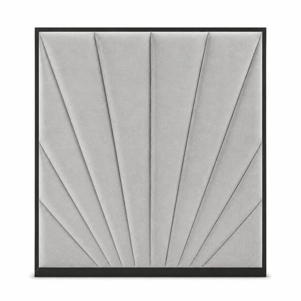 Great British Beds Mercer Headboard Contrast Piping - Silver Plush