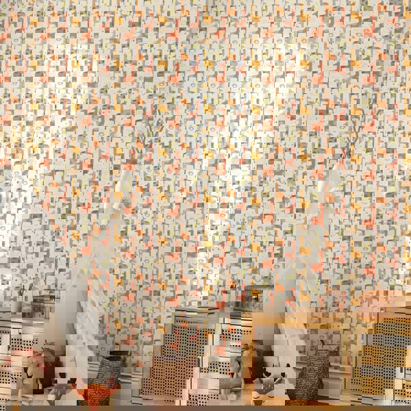 Hoopla Walls Giraffe Friends - Ginger Spice 10m Wallpaper