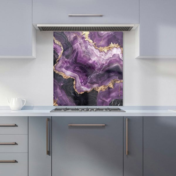 Warren Reed - Designer Deep Purple Marble Effect Kitchen Splashback