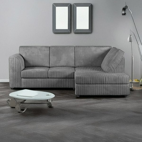 Furnishings For Less Luxor Cord Fabric 4 Seater Corner Sofa Full Back