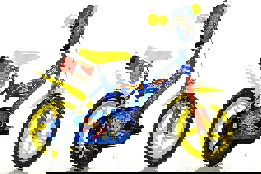 Dino Bikes Dino Fireman Sam Blue Boys Bike with Drinks Bottle 12" Mag Wheels