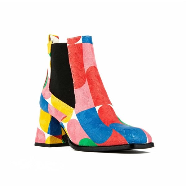 Embassy London Claudia Mini - Groovy - Women's Italian leather square toe block heel chelsea boot