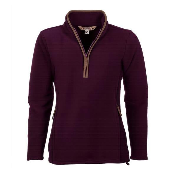 Rydale Ladies Huggate Overhead Fleece in plum with quarter zip and high neck