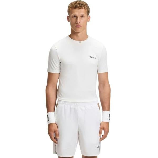 Boss Mens Toc Stripe Pique Slim T-Shirt - White - 