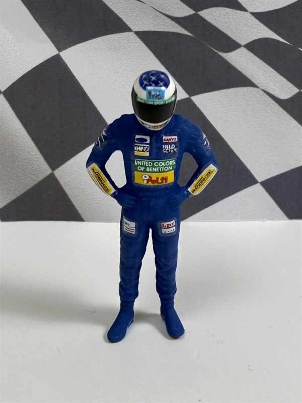 a toy figure with a helmet on