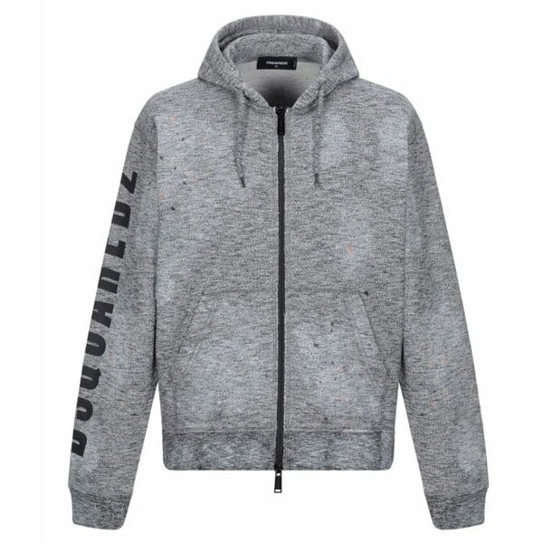 Dsquared2 Paint Spray Arm Logo Hoodie - Grey