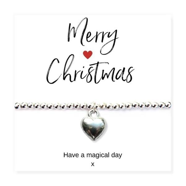 Aye Do Gifts Puff Heart Bracelet & Merry Christmas Gift Card