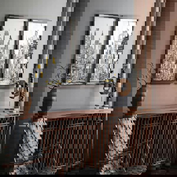 Wall Decor For Hallway | Set of 2 Urban Skyscrapers Wall art Prints