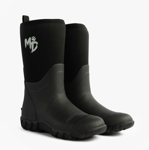 Mud Dogs RUTLAND MID Unisex Neoprene Wellington Boots Black