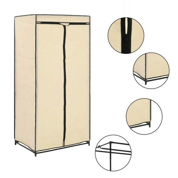 Berkfield Wardrobe Cream 75x50x160 cm