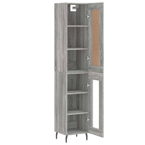 Berkfield Highboard Grey Sonoma 34.5x34x180 cm Engineered Wood