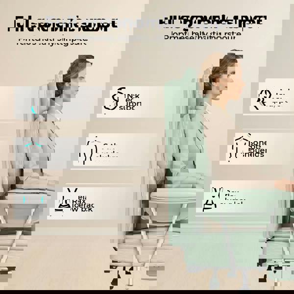 Levede Office Desk Chair Big and Tall for Heavy People with Footrest PU Green