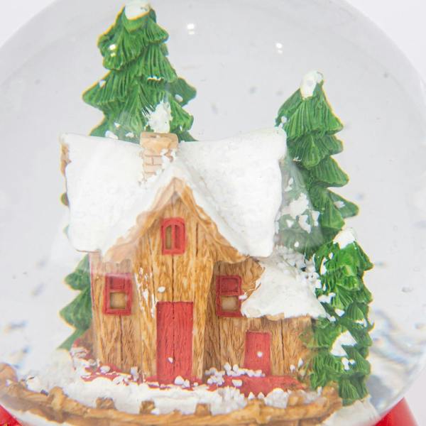 15cm Musical Glass Snow Globe with Christmas Village Scene and Resin Base image 2