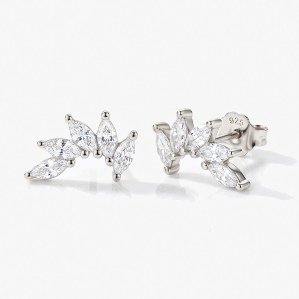 MUCHV Cluster Stud Earrings - Marquise Crown