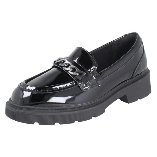 Clarks Girls Clarks Chunky Square Toe Loafer School Shoes Eris Edge