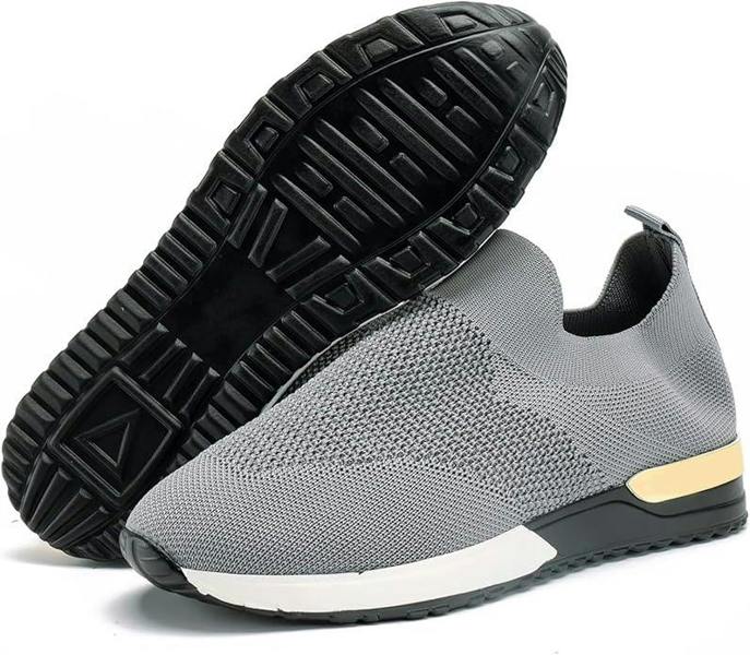 ATEK Ladies Slip On Wedge Trainers Grey UK 8 EU 41