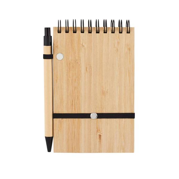 MidOcean Sonorabam Bamboo A6 Notebook & Pen - Black - 