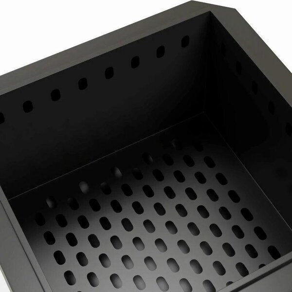 Smokeless Fire Pit, 48 cm Portable Wood Burning Firepit, Square Metal Bonfire Stove with Poker, Black
