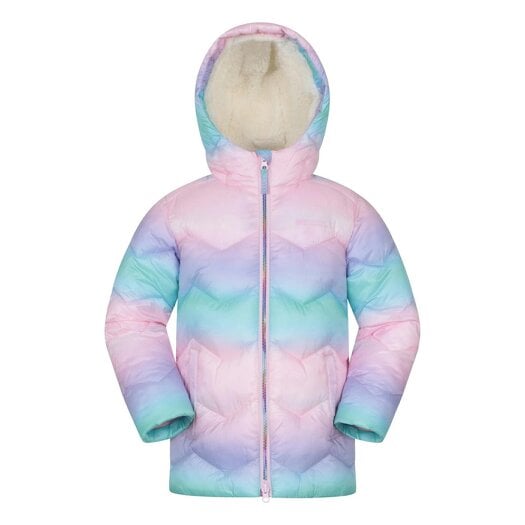 Mountain Warehouse Childrens Meadow Rainbow Gradient Water Resistant Padded Jacket - Pink