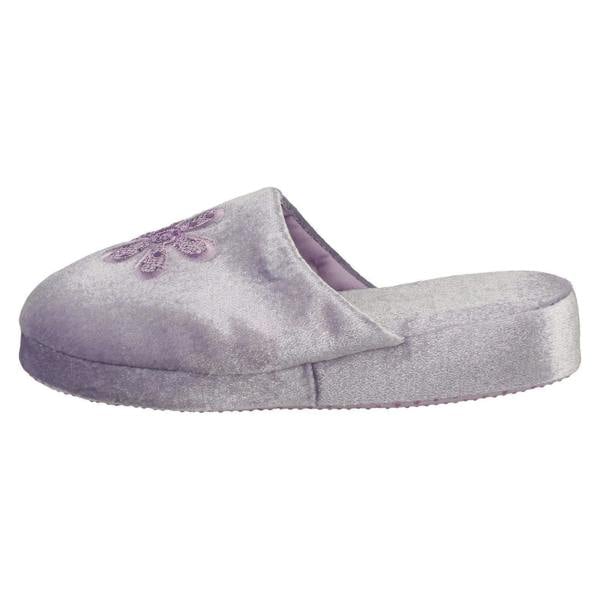 Spot On Ladies Spot On Flower Detailed Mule Slippers 20J4686