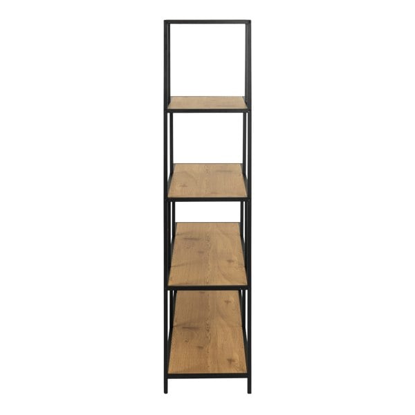 Furniture To Go Seaford Bookcase with 4 Shelves in Black and Oak