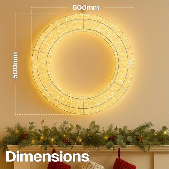Scotts of Stow Xmas Haus Pre Lit LED Heart Shape with 5m Lead Timer Power Supply