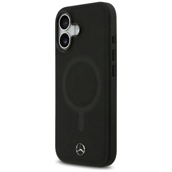 Mercedes Leather Laurel Leaves Stripes MagSafe Case for iPhone 17 Air 6.5" Black - MEHMP17M25RLDLKH