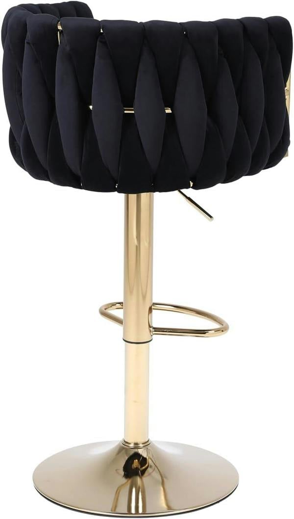 HYGRAD BUILT TO SURVIVE Velvet Swivel Bar Stools with Gold Base – Set of 2 | HYGRAD®
