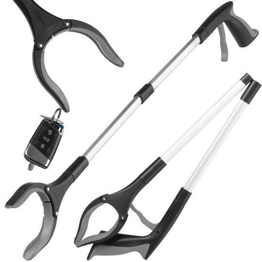 Havendro Reacher Grabber Tool - Long Reach Litter Picker Pick Up Mobility Tool - black - MetaL+Plastic
