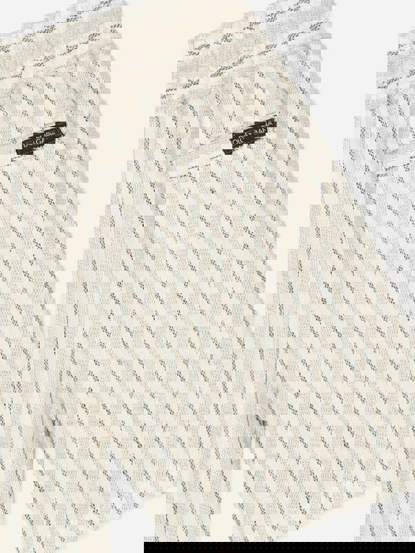Dolce & Gabbana Kids Dolce & Gabbana Baby Boys Striped Linen Shorts in Ivory