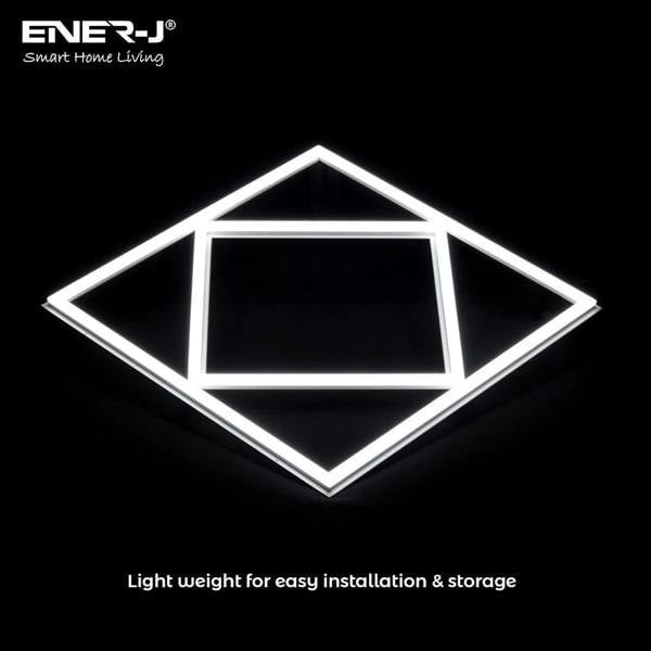 ENER-J Double Square LED Ceiling Panel 60x60cms 40W 4000 Lumens, 3 Years warranty, CCT Switchable (Pack of 6)