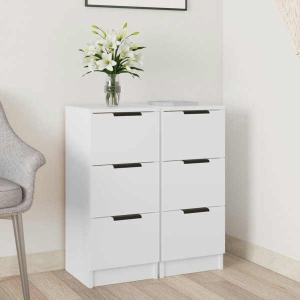 Berkfield Sideboards 2 pcs White 30x30x70 cm Engineered Wood