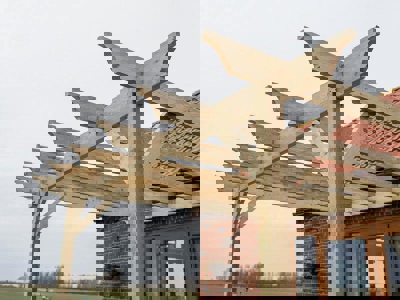 Arbor Garden Solutions Wall Mounted Wooden Pergola Kit - Champion Design