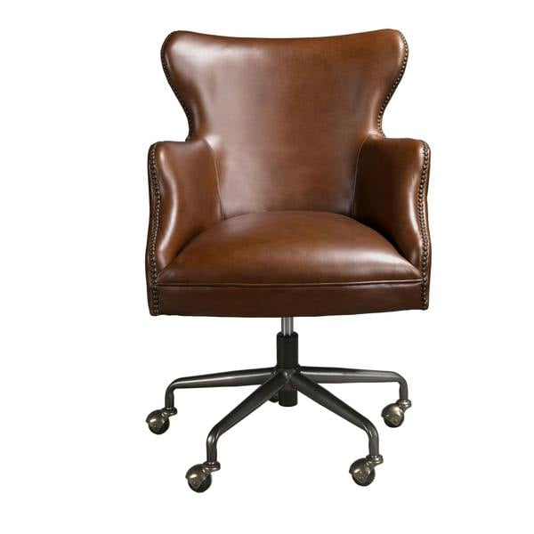 Angel Cerdá Swivel armchair dark brown leather 4166
