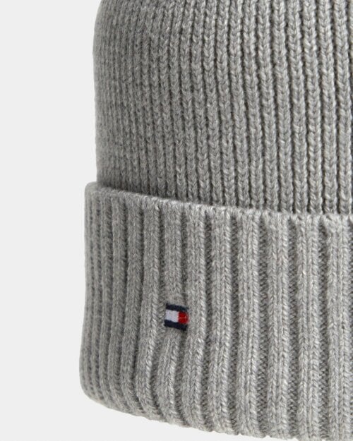 Tommy Hilfiger TH Flag Mens Pima Cotton Beanie - Medium Grey Heather