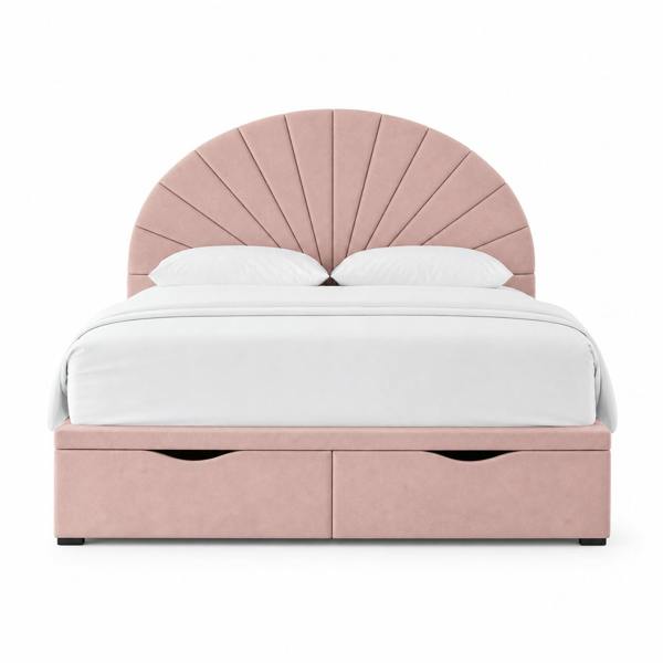 Great British Beds Rome Divan Ottoman Bed - Pink Plush