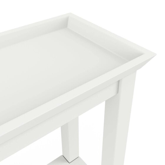 Wyld Haus Enroute White Wooden Side Table Bottom Shelf