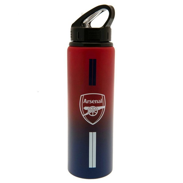 Arsenal FC Stripe Aluminium Water Bottle - Red/Black/White