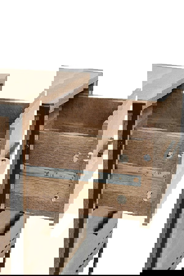 Living and Home Wooden Nightstand Sofa Side Table With 2 Drawers