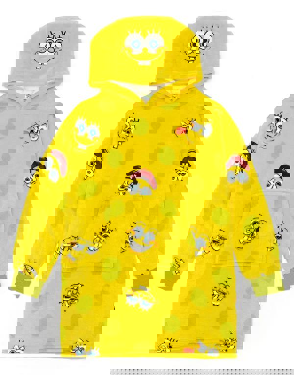 SpongeBob SquarePants Unisex Kids Yellow Character Face Blanket Hoodie