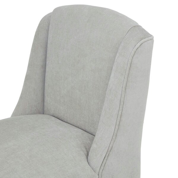 Wyld Haus Parma Arched Warm Grey Upholstered Wooden Bar Stool Wooden Legs