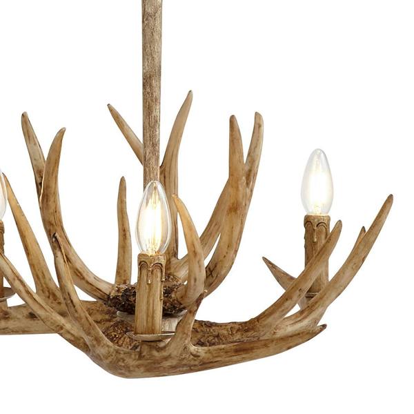 Pagazzi Lighting Lochranza 3-Light Rustic Antler Ceiling Light