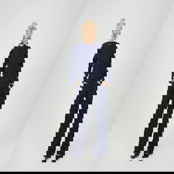 Brave Soul Navy Long Sleeve Button Down Top - Navy Image 3