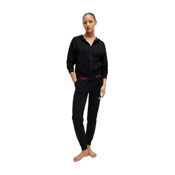 Hugo Womens/Ladies Lettering Regular Hooded Jacket - Black - 