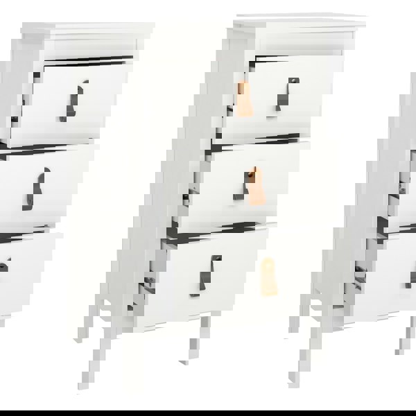 Furniture To Go Barcelona Bedside Table 3 Drawers in White