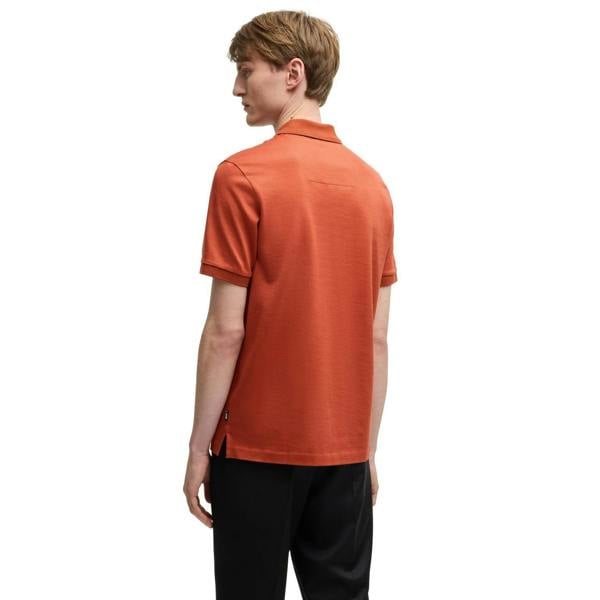 Boss Mens Parlay Technical Polo Shirt - Dark Orange - 